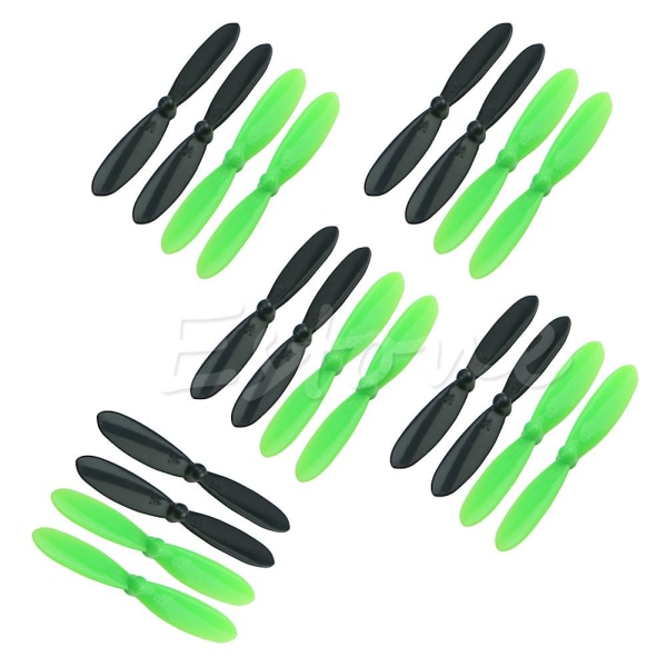20 st set luftskruvbyte för Hubsan X4 Mini Drone Quadcopter Black none