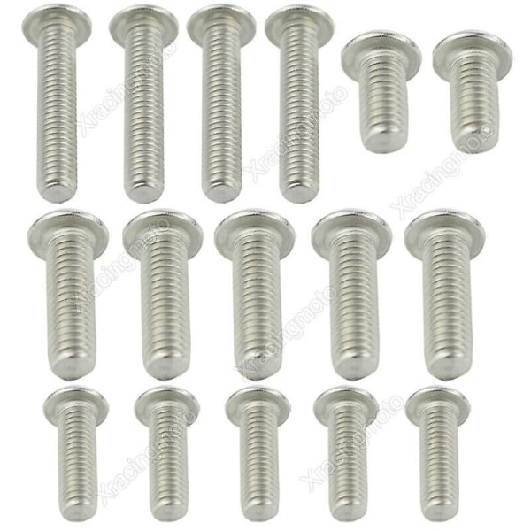 Passar för Honda Vfr800 1998-2001 Vfr 800 Motorcykeltillbehör Komplett komplett kåpa bultar Kit Rostfritt stål kåpa Clips Muttrar Silver