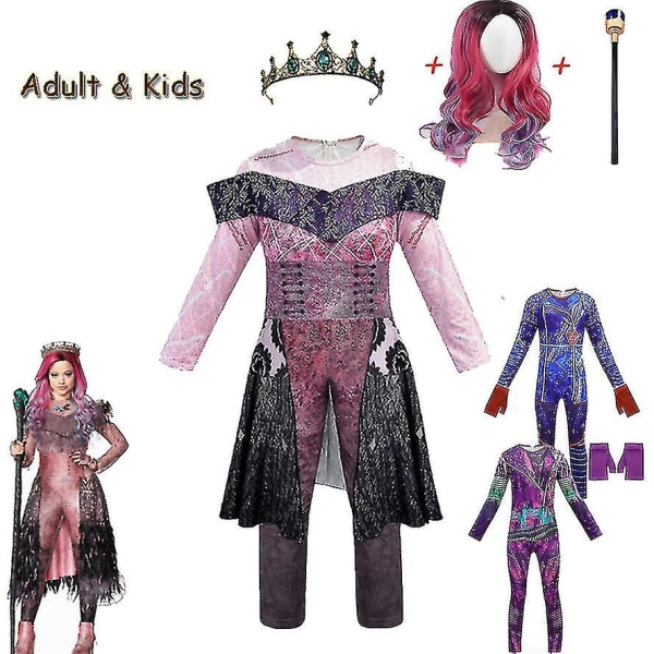 Descendants 3 Audrey Costume Girl Fantasia Halloween Kostym För Barn Fancy Party Dam Jumpsuit Evie Mal Cosplay Costume 10T Audrey 3pcs