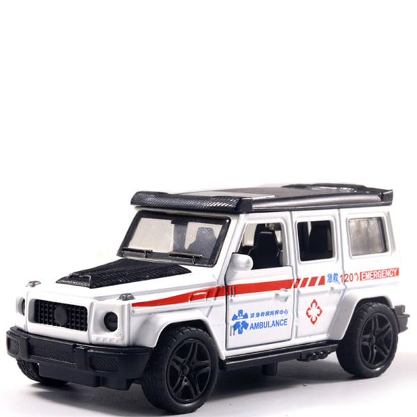 Pojkars sportbil leksakspresent ambulans vit-2
