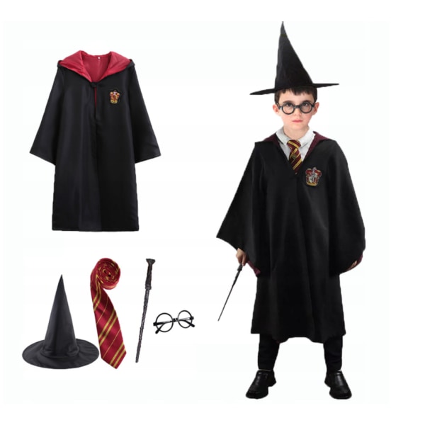 Harry Potter magiska dräkt Gryffindor femdelad set Vuxen L