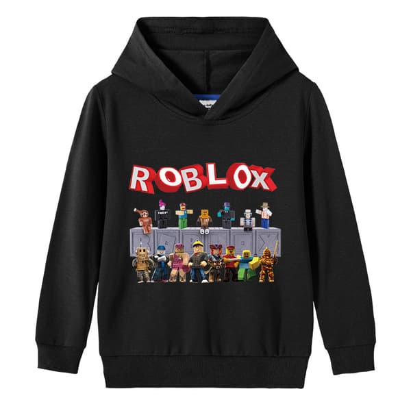 Roblox barnkläder - bomull huvtröja - black 110cm