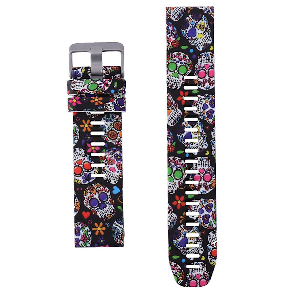 Quick Release watch Silikonarmband kompatibelt för Garmin Fenix 5 Plus / Instinct / Forerunner 935 945 - Colorful Skull Colorful 21X2.2CM