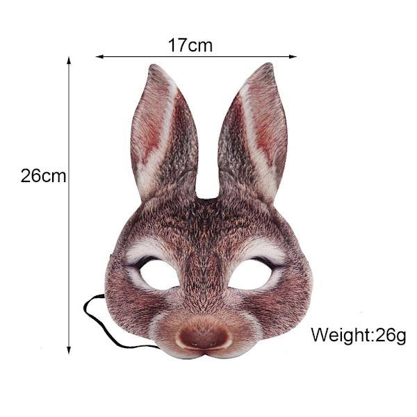 Påskfest kostym party bunny mask Vit kanin-mask
