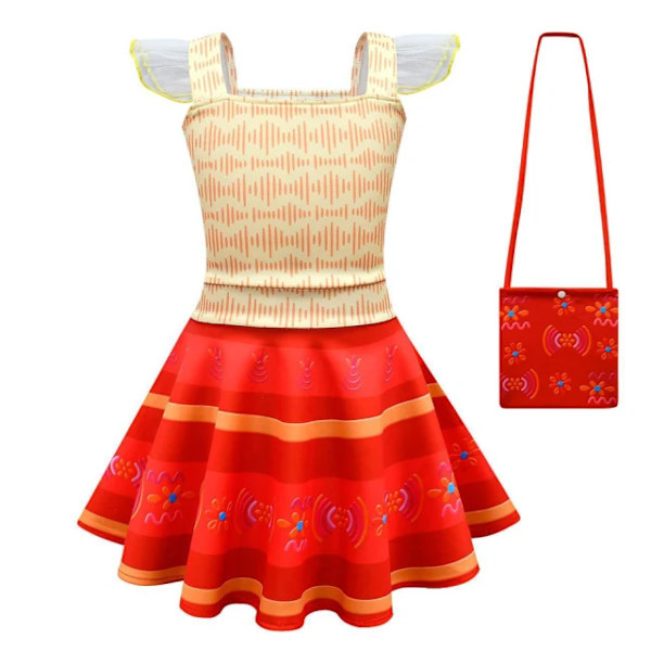Blomster Encanto Kostym Isabella Charm Klänning Flicka Prinsessklänning Fantasy Fest Barnkläder 23 6T(Size 130)