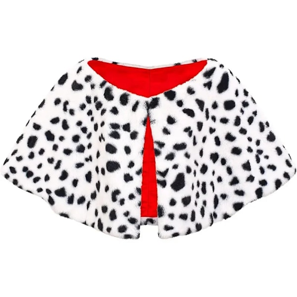 Cruella Cosplay Kostymer Anime Scarf Cape Svart och Vit Häxkappa Peruk Dräkt Halloween Karneval Rollspel One szie Dress 3