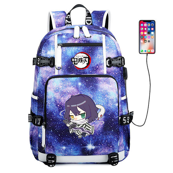 Ghost Slayer Ryggsäck Anime Student Skolväska Ryggsäck Usb