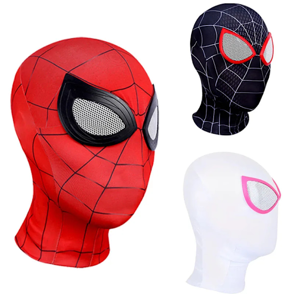 Spiderman 3D-mask för barn och vuxna superhjälte cosplay Miles Morales Gwen Iron Man kostym mask Halloween rekvisita huvudbonad Gwen for Adult