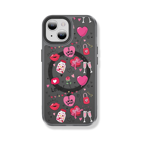 Creative Painted Pattern Matt Magsafe Magnetic Phone Case Lämplig för Iphone 15 Case och andra modeller Style H Transparent Ypcx0265