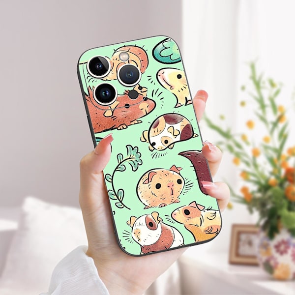 Creative Cartoon Tpu Gummi Stötsäkert Phone case För Iphone 15 Case Series Style F Svart Ypdt0488
