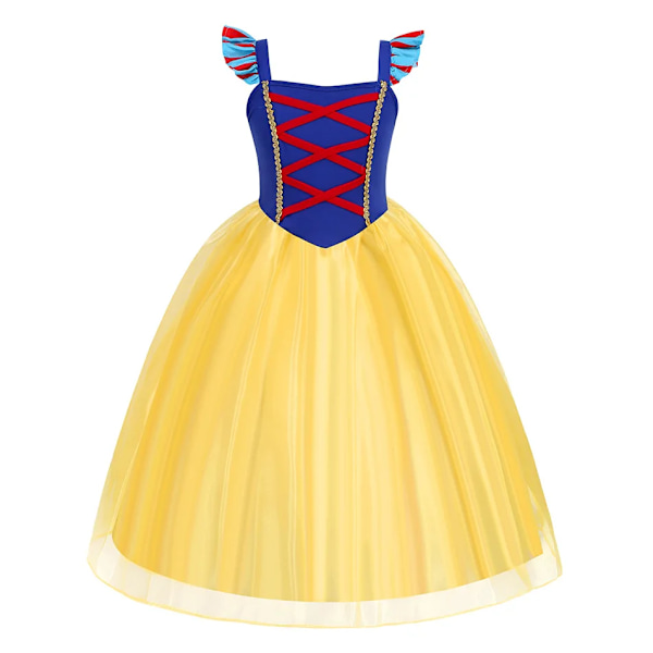 Inspirerad av Snövit flickor Fancy Maxi klänning sommar kläder Disneyland resa prinsessa Cosplay Frock småbarn casual Vestidos SNOW WHITE SET01 4T(120)