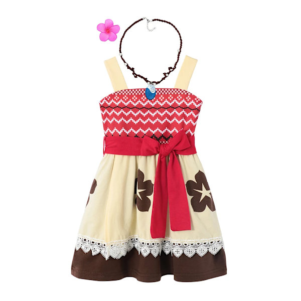 Disney Flickor Kostym Vaiana Klänning Sommar Barn Kalas Moana Prinsessa Cosplay Husdjur Gris Kyckling Set Halloween Förklädnad L Moana Set9 4T (120)