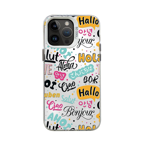 Tecknad Frostat Dubbellager Färg Silver Phone Case Iphone 15 Case Case Stil F Vit Ypmd0900