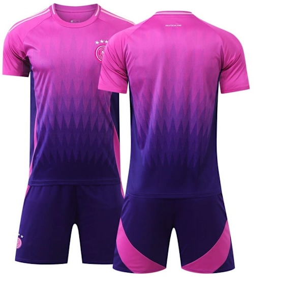 2024 Tysk borta rosa tröja EM landslag fotbollskläder nr 13 Mueller nr 8 Kros nonumber+socks+protectivegear #m