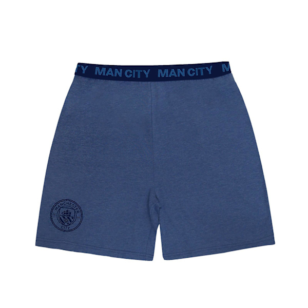 Manchester City Herr Pyjamas Kort Loungewear OFFICIELL Fotbollspresent Blue Marl XL