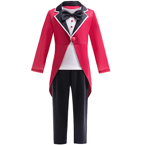 Pomni Cosplay Kostym Anime The Amazing Digital Circus Cartoon Uniform Mössa Handskar Halloween Fest för Flickor Pojkar Barn Kostymer 6T(130) c1
