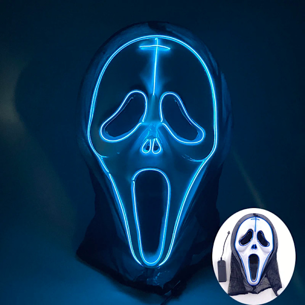 Ny Halloween-mask Horror Venom med LED-ljus - Cosplay-kostym, smink, balfest W