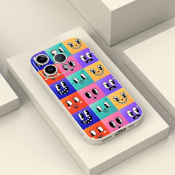 Creative Cartoontpurubber Stötsäker mobiltelefon Caseiphone 15 Caseseries Styleseblackypdt1816