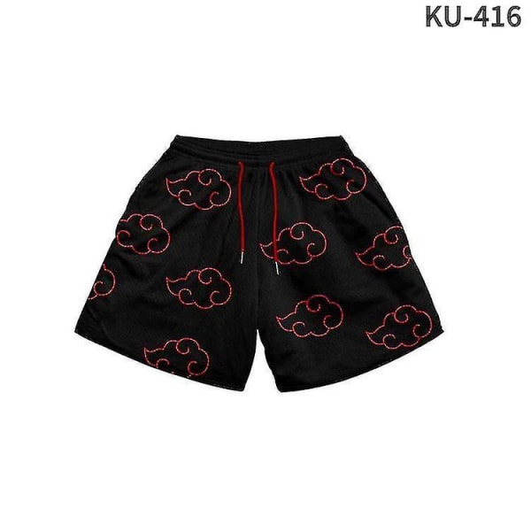 Naruto Akatsuki Herr Korta Byxor Sommar Casual Anime Andas Beach Shorts Träningsbyxor Löpning Fitness Byxor Present red cloud 6 XXXL