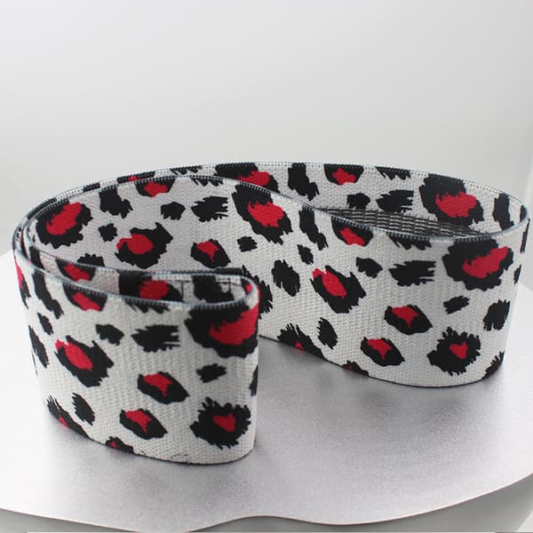 Fitness elastiskt bälte M Leopard Röd (76 * 8m)