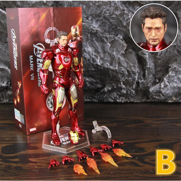 Zd Toys Marvel Iron Man Mk1 Mk2 Mk3 Mk4 Mk5 Mk6 Mk7 Mk42 Mk43 7&quot; Film Actionfigur Iron-man Mark 1 2 3 4 5 6 7 42 43 Legends C MK7 B - Boxed