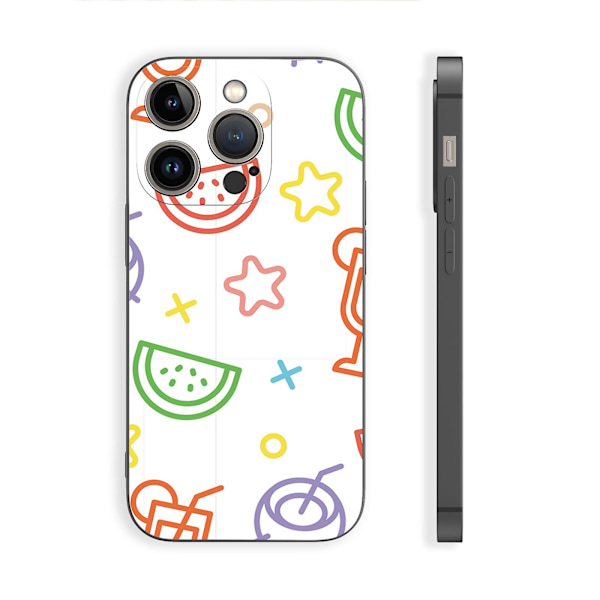 Enkelt tecknat mönster Tryckdesign Flexibeltpurubber Stötsäker Mobiltelefon Caseiphone 15 Caseseries Stylescblackypdt2796