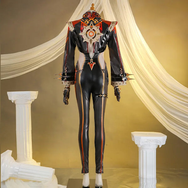 Genshin Impact Mavuika Cosplay Kostym Peruk Uniform Örhängen Solglasögon Pyro Archon Natlan Krigsgud Halloween Fest Kvinnor Prop One Size costume only