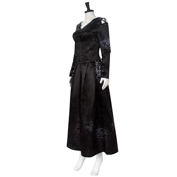 Bellatrix Cosplay Lestrange Cosplay Magisk Film Kostym Halloween Karneval Fest Förklädnad Rollspel Dräkt För Kvinnor Vuxna XXL dress