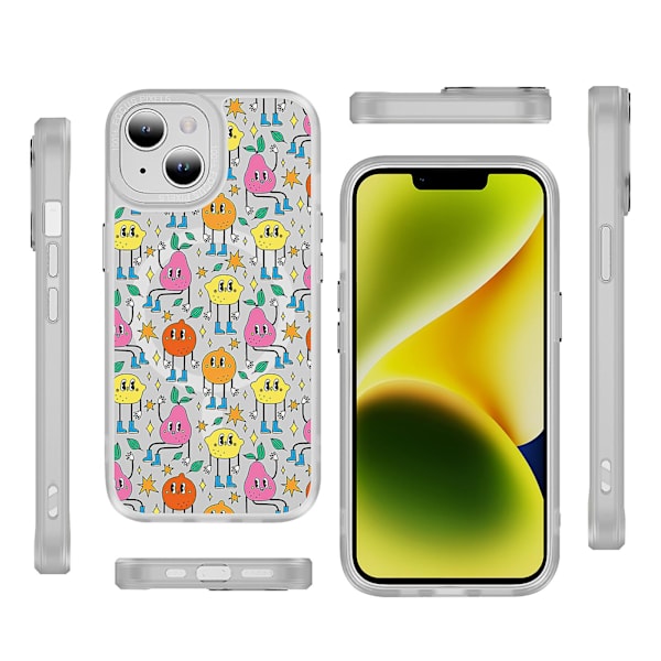 Creative Painted Pattern Frosted Magsafe Magnetic Phone Case Lämplig för Iphone och andra modeller Style O Transparent Black Ypcx0288