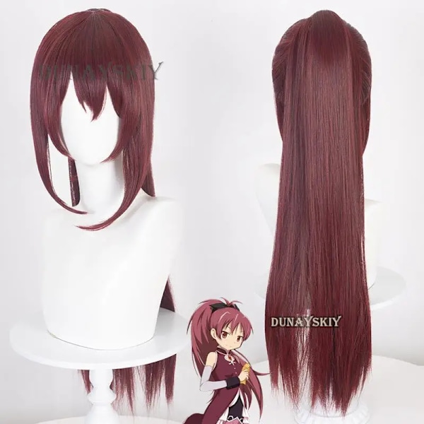 Anime Puella Magi Madoka Magica Sakura Kyoko Kostym Cosplay Kläder Peruk Cosplay Stridsklänning Cosplay Magisk Flicka Kvinna Set L W1