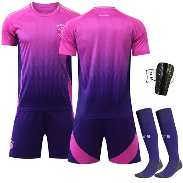 2024 Tysk borta rosa tröja EM landslag fotbollskläder nr 13 Mueller nr 8 Kros nonumber+socks+protectivegear #m