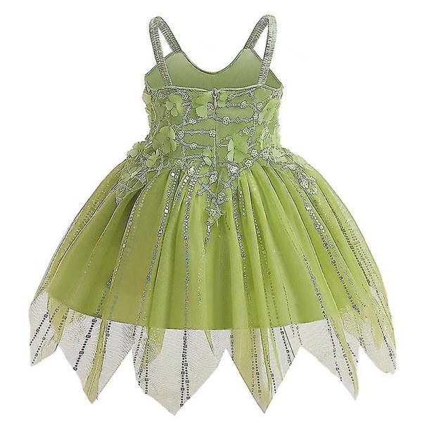 Tjejer Princess Dress Tinker Bell Cosplay Kostym Halloween Carnival Party Kostym With wings 110