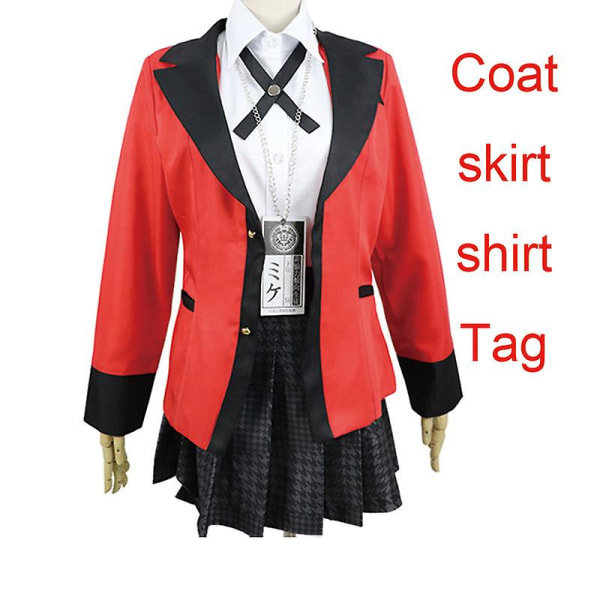 Carnival Kakegurui Jabami Yumeko Yomoduki Runa Cosplay kostym för kvinnor Kappa Peruk Skor Halloween kostym för kvinnor Carnival Z XXL Set 10