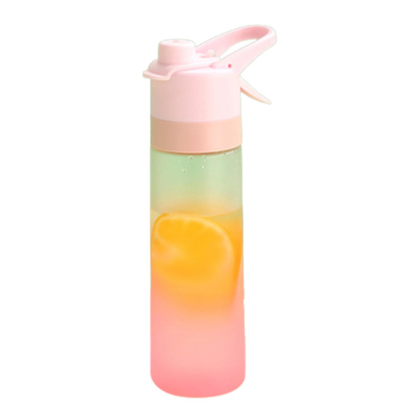 650 ml Gradient Matte Spray Behändig vattenflaska Portabel stor sportkopp för utomhussporter Pink 650ml