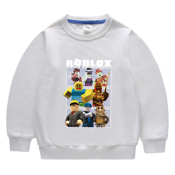Roblox Crew Neck Bomull Sweatshirt - Vit 130cm