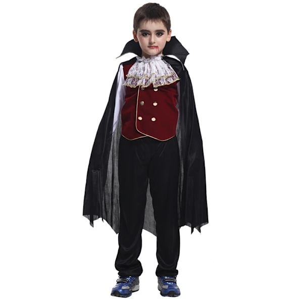 Pojkars Halloween Vampyr Cosplay Kostym för Barn Karneval Fest Klä Upp Outfit Barn Rollspel Kostymer M(110-120cm) B-0160