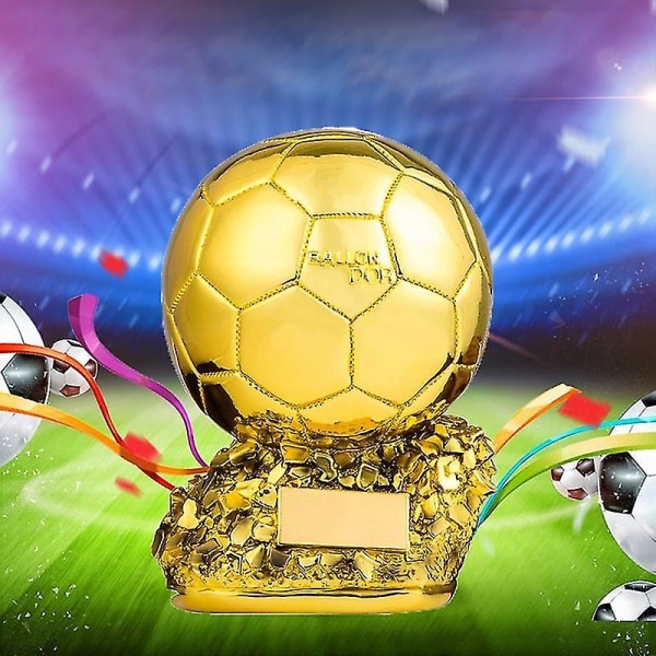 Sencu European Football Golden Ball Trophy Souvenir Fotbollstävling Award Fans Present 25CM