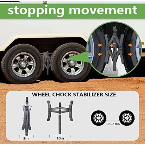RVPNR RV Hjulklossstabilisator,Camper X Chocks Hjulstabilisator, Heavy Duty Hjulklossar för släpvagnar (2 paket) med insexhylsa, råtta Grey