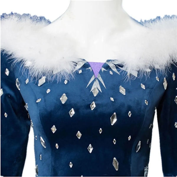 Olafs äventyr Snödrottning Prinsessa Elsa Klänning och Cape Film Ekvivalent Cosplay Halloween Kostym Karneval Maskerad Fest Förklädnad S Elsa dress