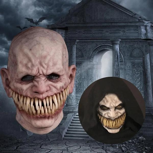 Helt Ny Halloween Horror Demon Mask Clown Barad Tänder Vassago Horror Djävul Huvud Set Scenrekvisita A