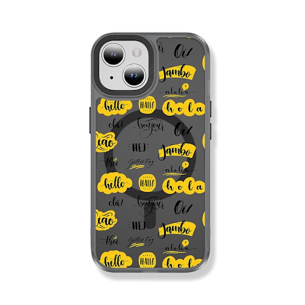 Creative Painted Pattern Matt Hudvänlig Magsafe Magnetic Phone Case Lämplig för Iphone och andra modeller Style A Transparent Black Ypcx