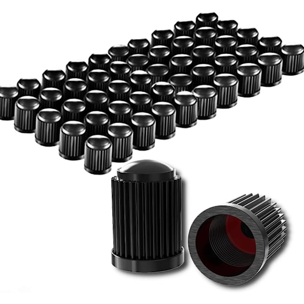 CKAuto 50-pack däckventilkåpor, plastventilstamkåpor med O-gummitätning, universal stamkåpor för bilar, stadsjeepar, cyklar och cyklar, lastbilar,
