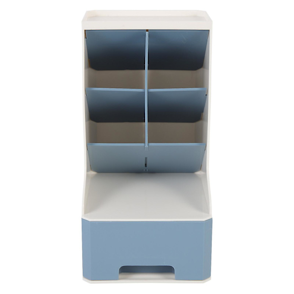 Sned case Pennhållare Case för skrivbord med lådadesign brevpapper White Blue 23.5X14X12CM