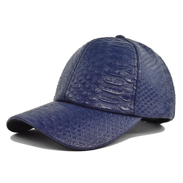 Crocodile Grain Leather Herr Cap Hög kvalitet Baseball Cap Snapback Hatt Casual Gorras Justerbar Dad Ben Hats Masculino Army Green 54-60cm