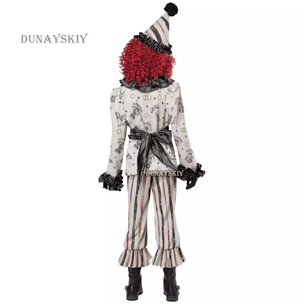 Clown Cosplay Kostym Halloween Fest Herr Dam Cos Dräkter Outfit Uniform Barn Rollspel Fest Natt Clown 110 KID