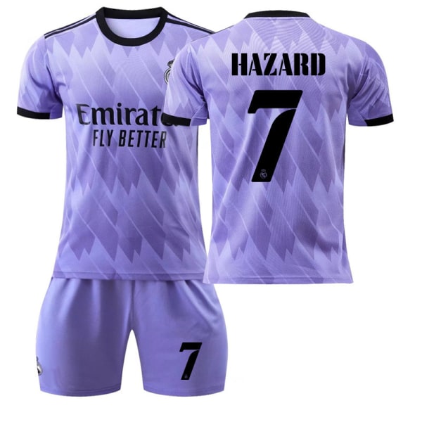 22 Real Madrid tröja Borta NR. 7 Hazard tröja #18