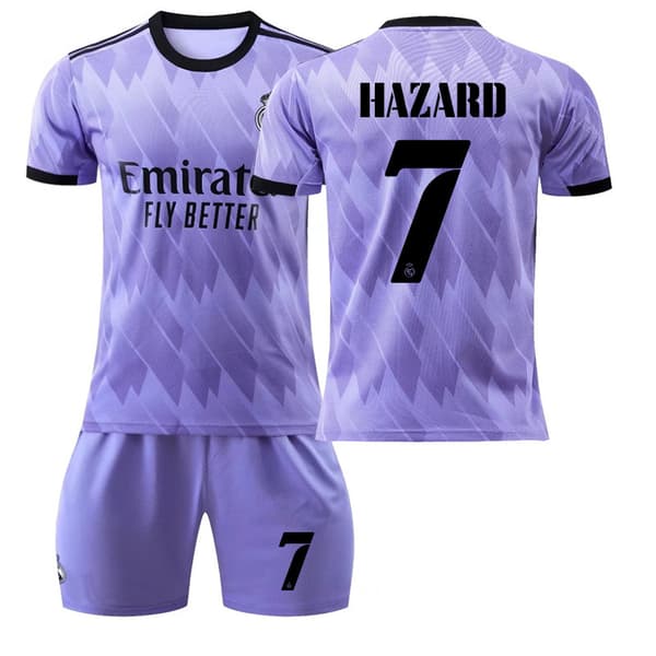 22 Real Madrid tröja Borta NR. 7 Hazard tröja #S