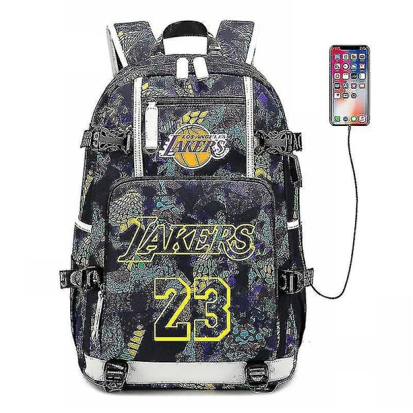 Nba Peripheral Series Star Multifunktionell USB ryggsäck Luminous Fluorescent Backpack_y Yellow james