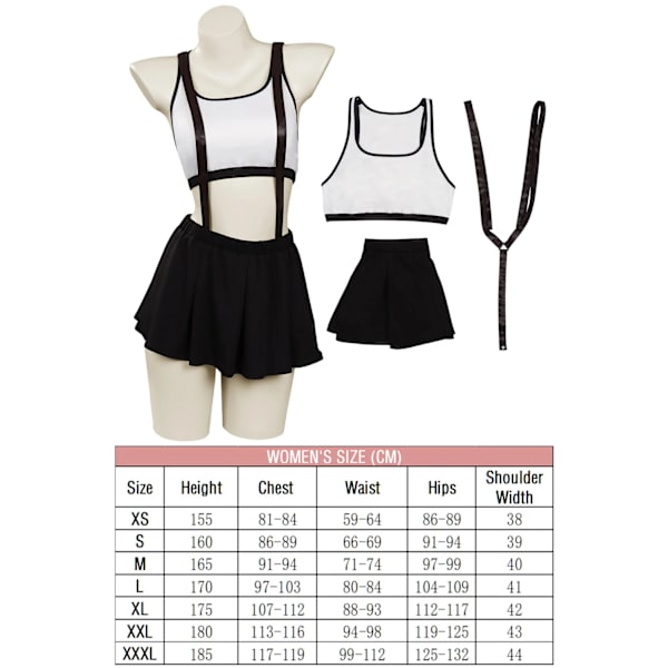 Tifa Cosplay Baddräkt Anime Game Final Cos Fantasy VII Peruk Mössa Sexig Underkläder Kvinnlig Halloween Fest Roll Fantasia Outfit M Female B