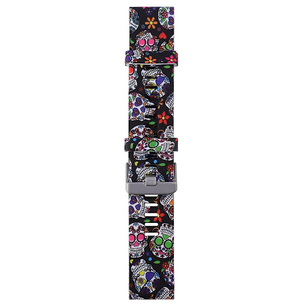 Quick Release watch Silikonarmband kompatibelt för Garmin Fenix 5 Plus / Instinct / Forerunner 935 945 - Colorful Skull Colorful 21X2.2CM